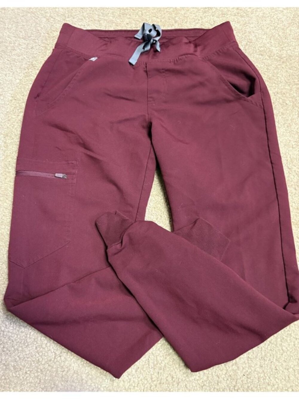 FIGS Womens Zamora Jogger Scrub Pants Burgundy #1618 Size XS